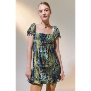 Urban Outfitters Blue and Yellow Mini Dress